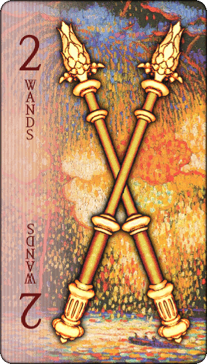 Two of Wands card