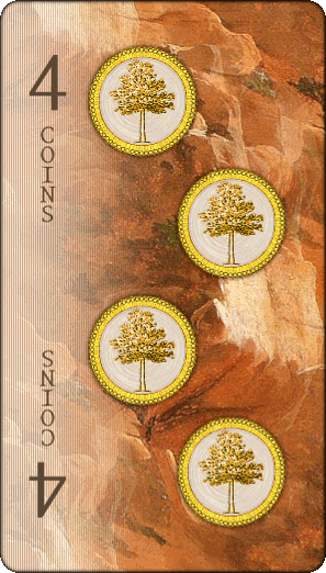 Four of Coins card