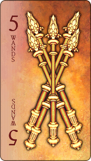 Five of Wands card